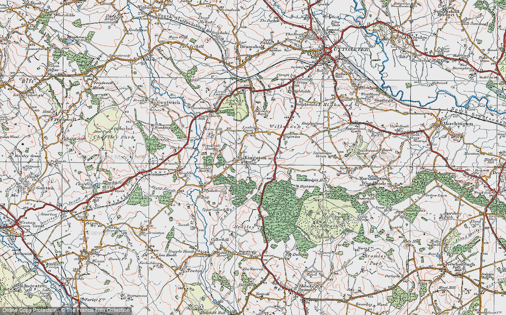 Old Map of Kingstone, 1921 in 1921