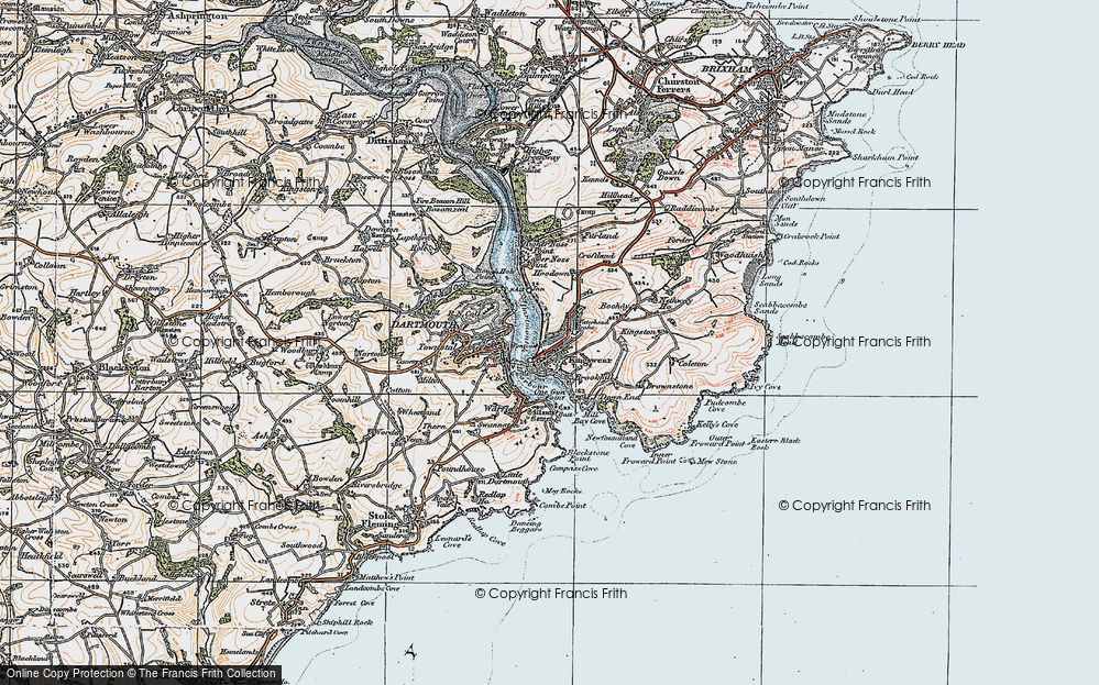 Old Map of Kingswear, 1919 in 1919