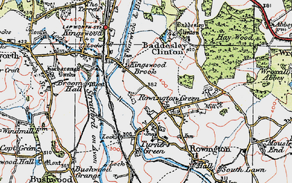 Old map of Brome Hall in 1919