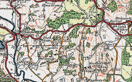 Old map of Kingswood Common in 1920