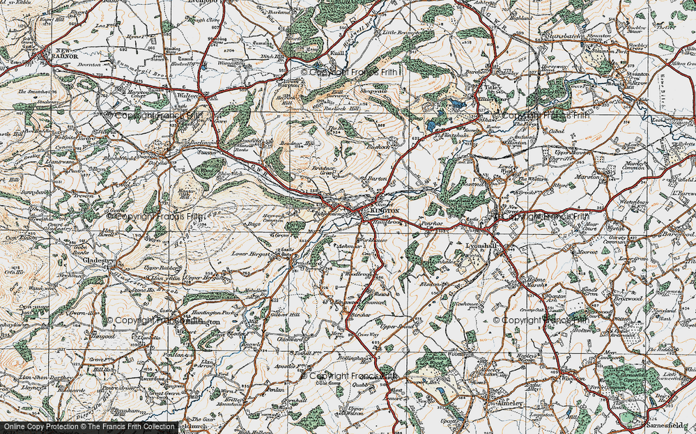 Old Map of Kington, 1920 in 1920