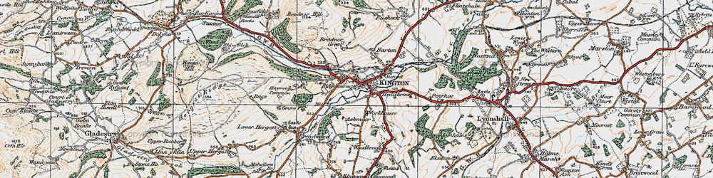 Old map of Kington in 1920