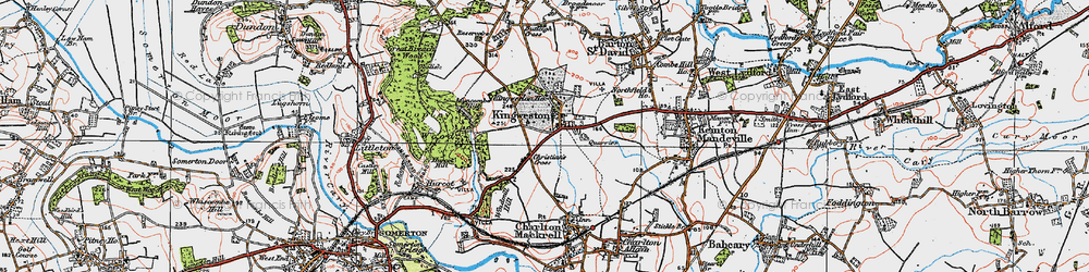 Old map of Kingweston in 1919