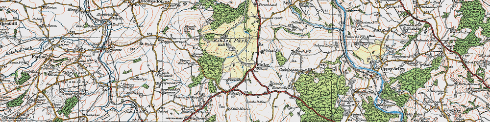 Old map of Kinlet in 1921