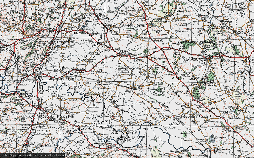 Old Map of Kinnerley, 1921 in 1921