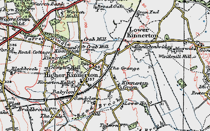 Old map of Kinnerton Green in 1924