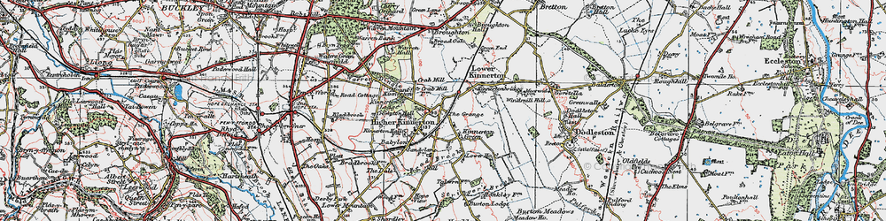 Old map of Kinnerton Green in 1924