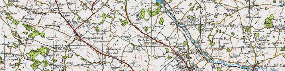 Old map of White Walls in 1920