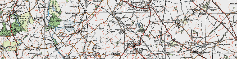 Old map of Kinsley in 1925