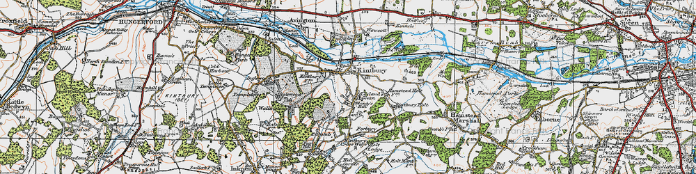 Old map of Kintbury in 1919