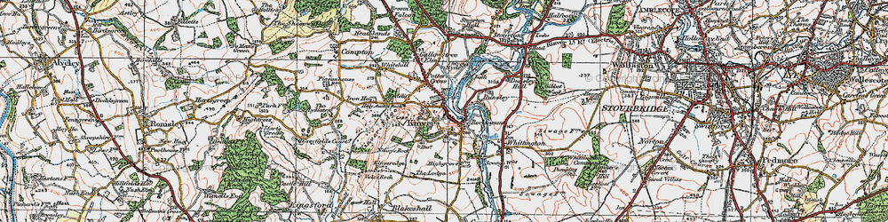Old map of Kinver in 1921