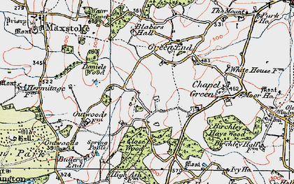 Old map of Kinwalsey in 1921