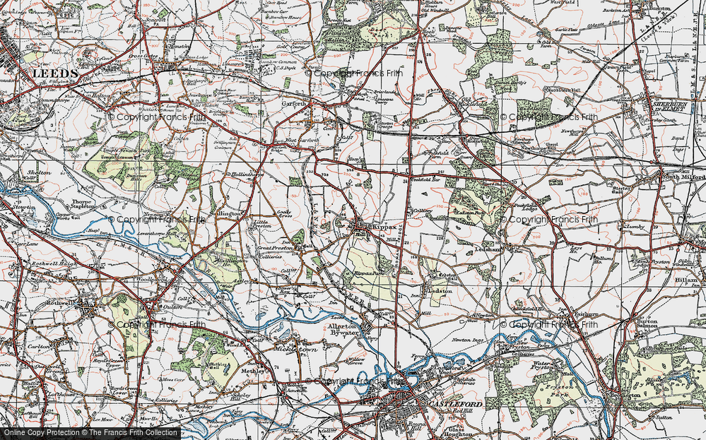 Old Map of Kippax, 1925 in 1925