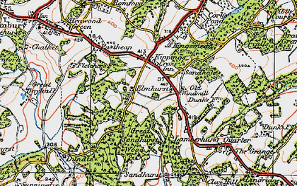 Old map of Kipping's Cross in 1920