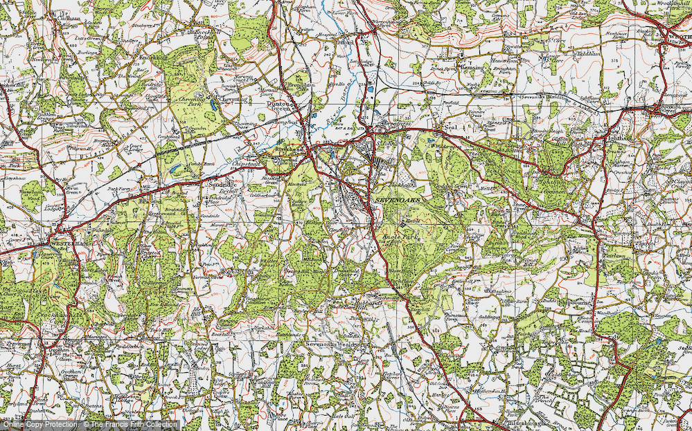 Old Map of Kippington, 1920 in 1920