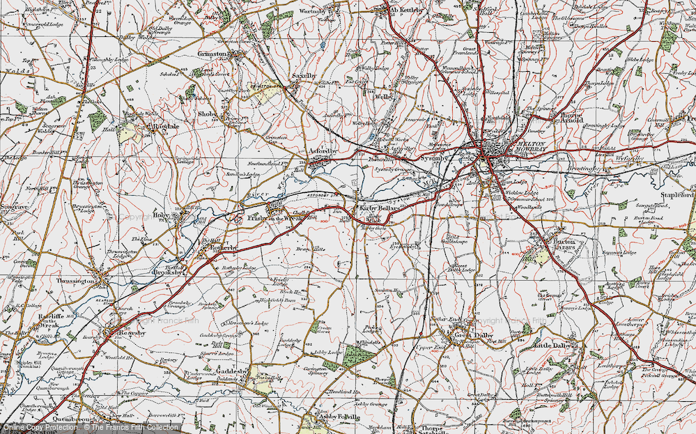 Old Map of Kirby Bellars, 1921 in 1921