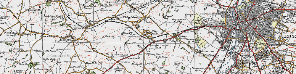 Old map of Enderby Lodge in 1921
