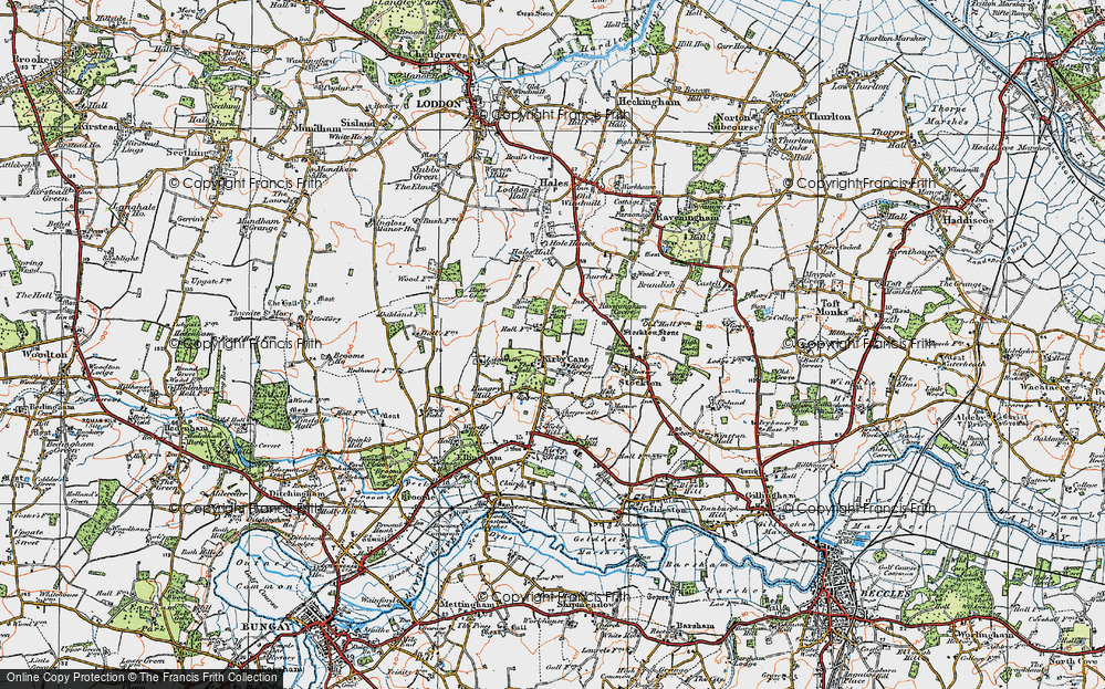 Old Map of Kirby Green, 1922 in 1922