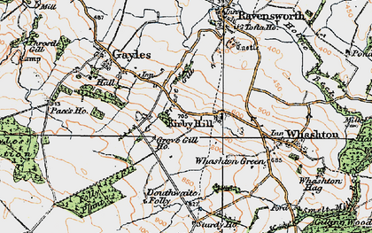 Old map of Aske Moor in 1925