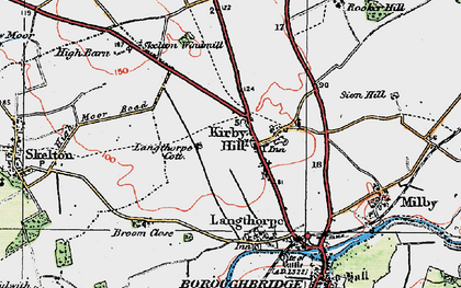 Old map of Kirby Hill in 1925