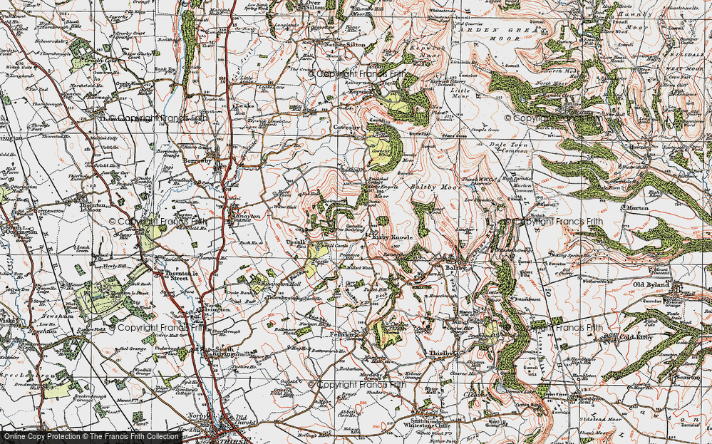 Old Map of Historic Map covering Brickshed Cott in 1925