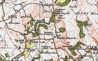 Old map of Kirby Knowle in 1925