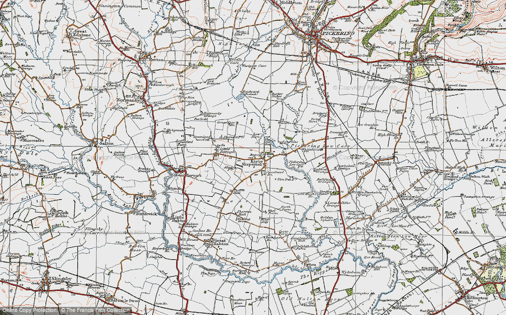 Old Map of Kirby Misperton, 1925 in 1925