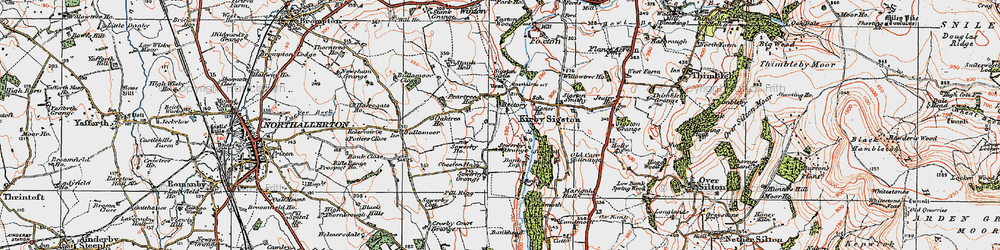 Old map of Kirby Sigston in 1925