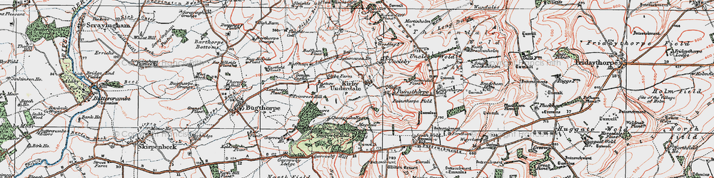 Old map of Kirby Underdale in 1924
