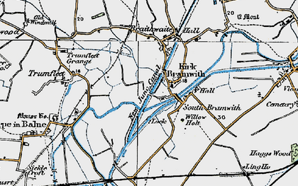 Old map of Kirk Bramwith in 1923