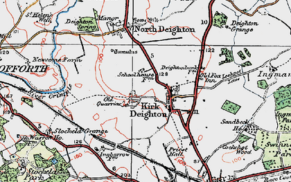 Old map of Kirk Deighton in 1925