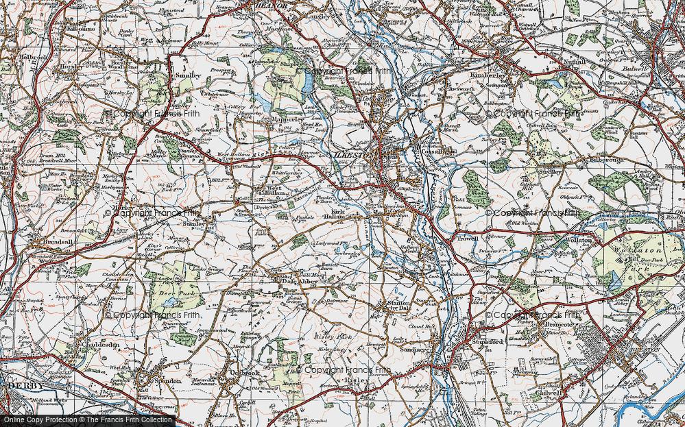 Old Map of Kirk Hallam, 1921 in 1921