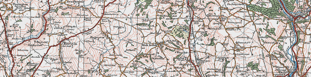 Old map of Kirk Ireton in 1921