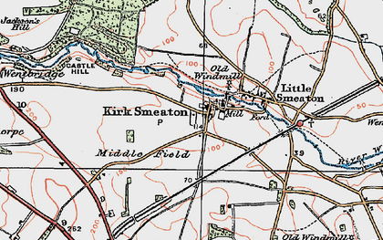 Old map of Kirk Smeaton in 1924