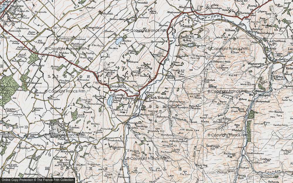 Old Map of Kirk Yetholm, 1926 in 1926