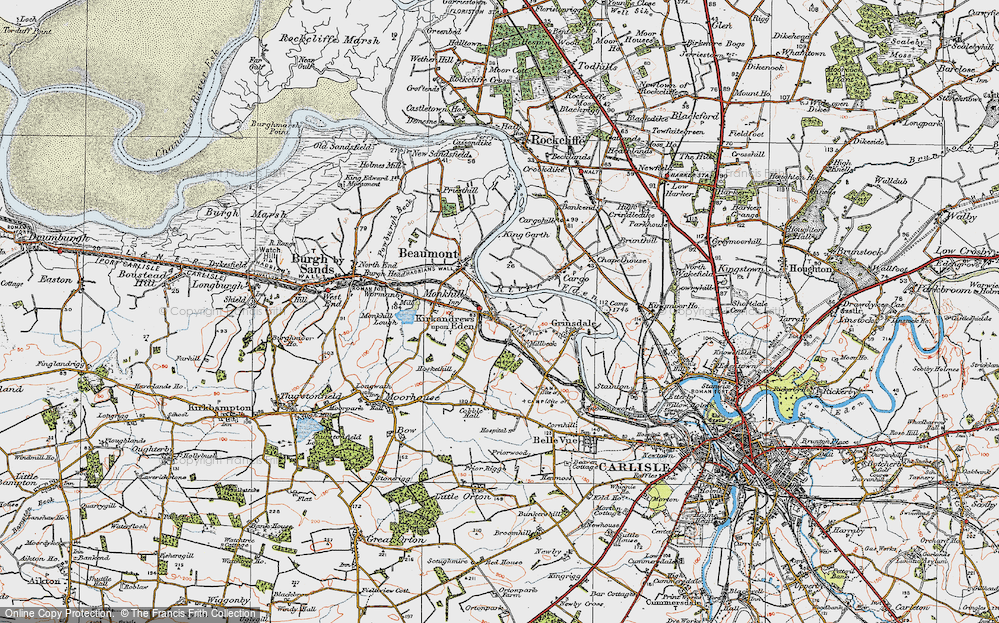 Old Map of Kirkandrews-on-Eden, 1925 in 1925