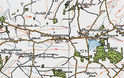 Old map of Kirkbampton in 1925