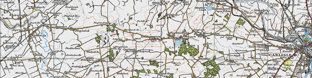 Old map of Kirkbampton in 1925