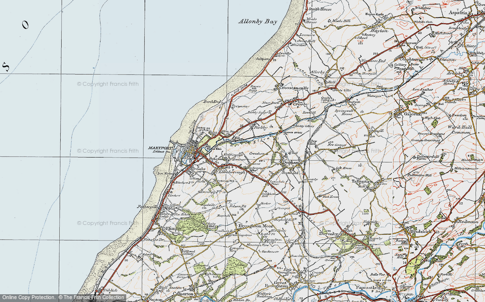 Old Map of Historic Map covering Crosshow in 1925
