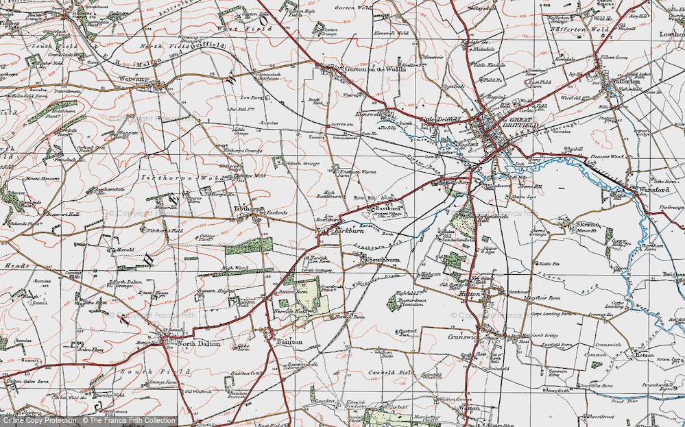 Old Map of Kirkburn, 1924 in 1924