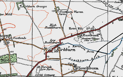 Old map of Kirkburn in 1924