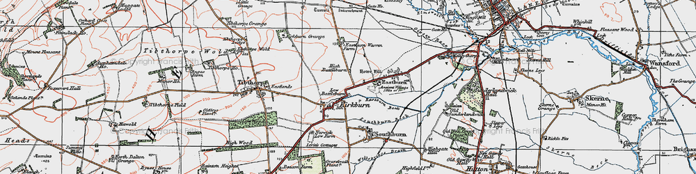 Old map of Kirkburn in 1924
