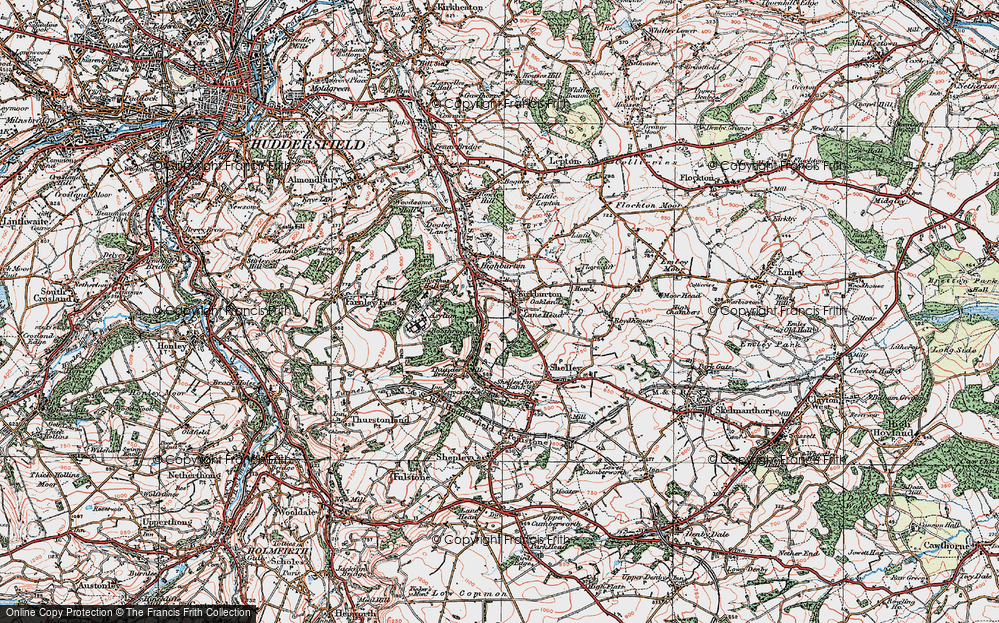 Old Map of Kirkburton, 1924 in 1924