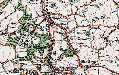 Old map of Kirkburton in 1924