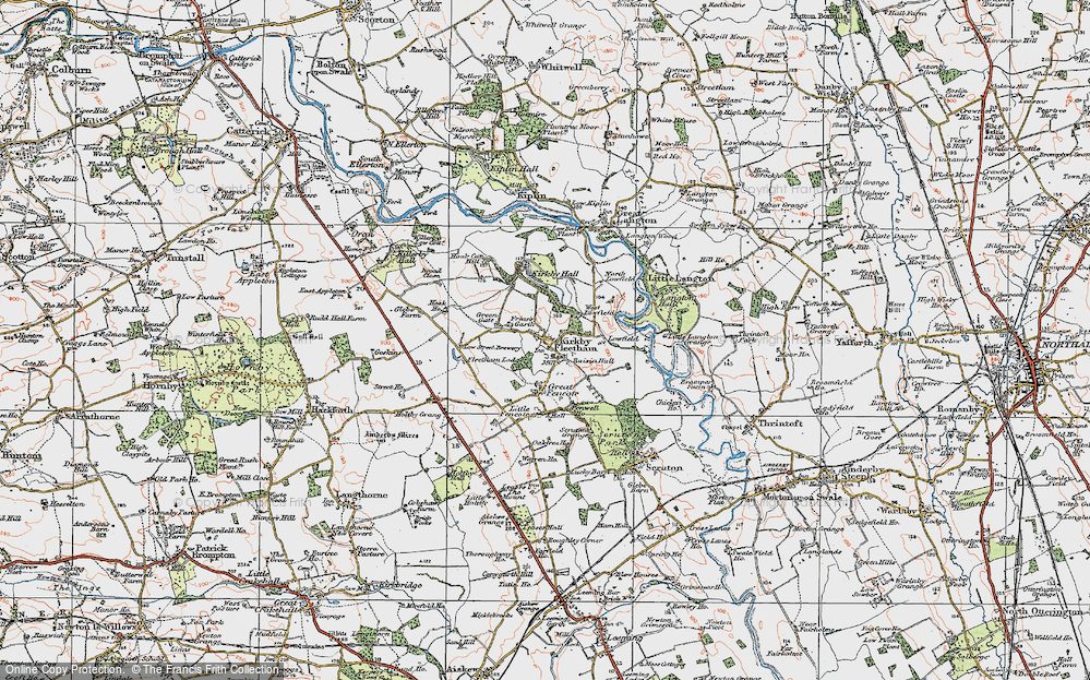 Old Map of Historic Map covering Broad Close in 1925