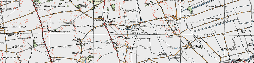 Old map of Kirkby Green in 1923