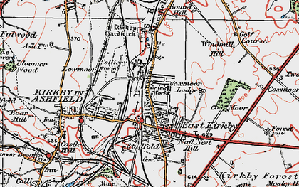 Old map of Kirkby-In-Ashfield in 1923