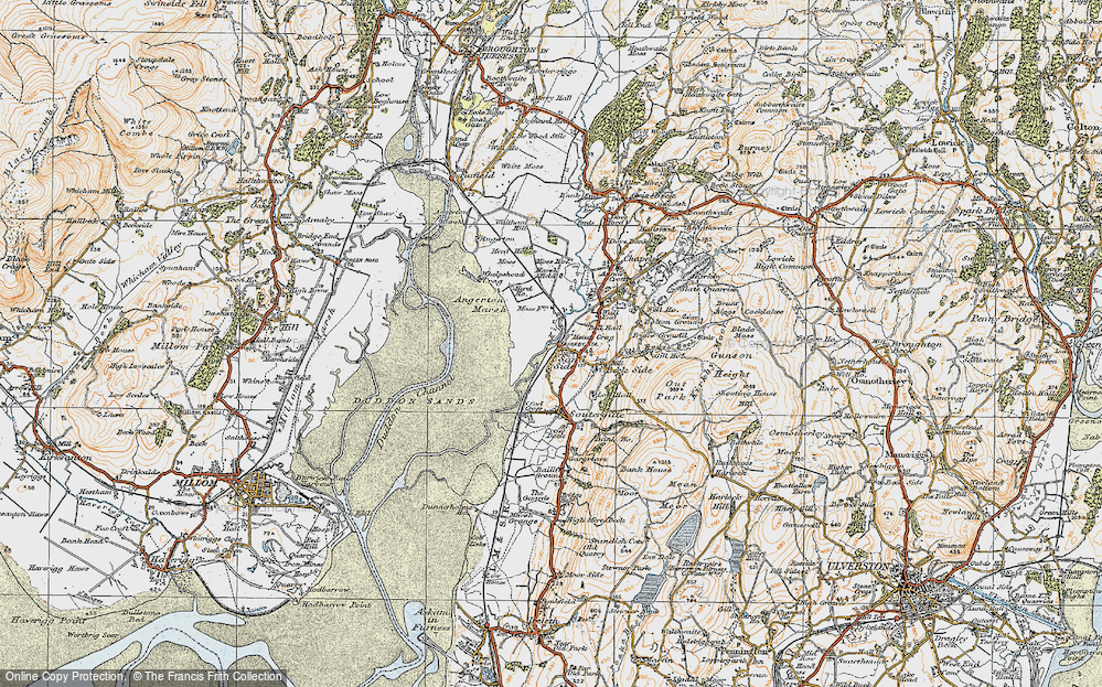 Old Map of Historic Map covering Angerton Marsh in 1925