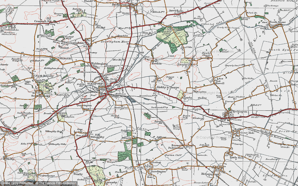 Old Map of Kirkby la Thorpe, 1922 in 1922