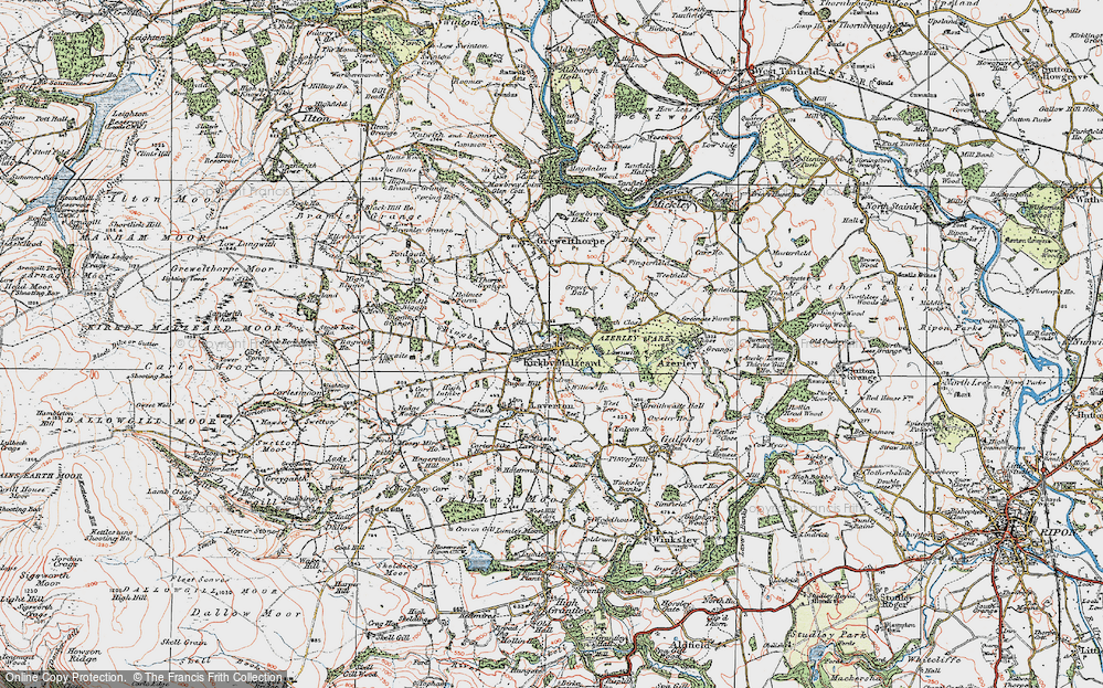 Old Map of Kirkby Malzeard, 1925 in 1925
